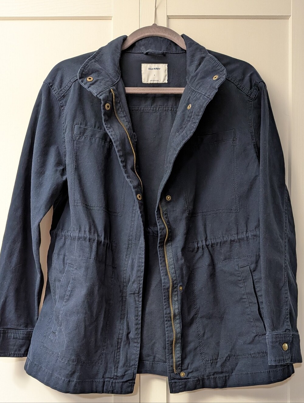 OLD NAVY, Navy Blue Utility Jacket with Drawstring Waist, Size Small